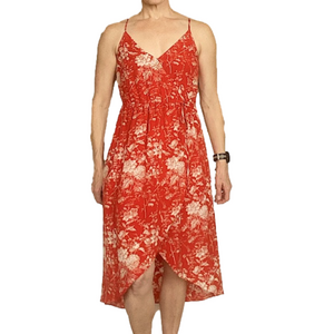 LUCKY BRAND Strappy Floral Midi Dress